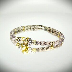 LAGOS Sterling Silver 18K Yellow Gold Knot Caviar Bracelet